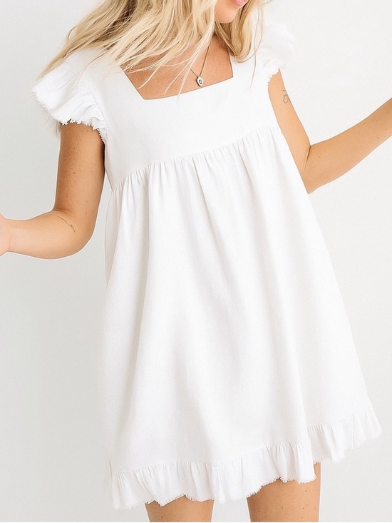 aerie Dresses & Skirts - Aerie Flutter Sleeve Babydoll Tunic Dress White Size Small